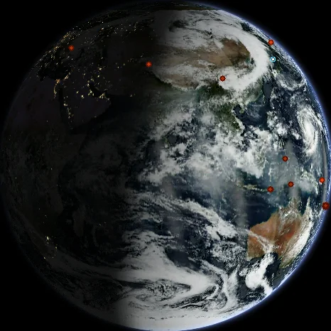 The Planetaria desk globe showing Earth