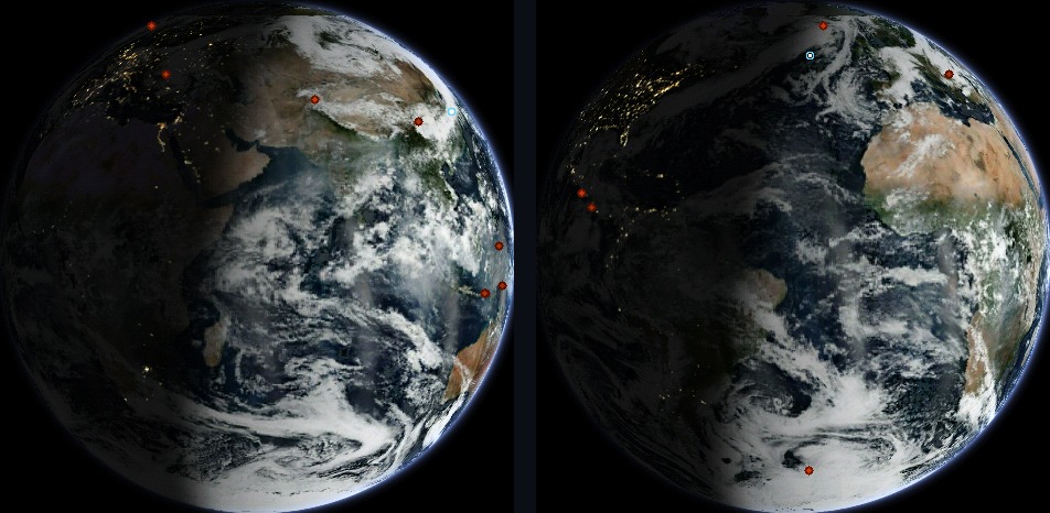 City lights glowing on Earth's night side