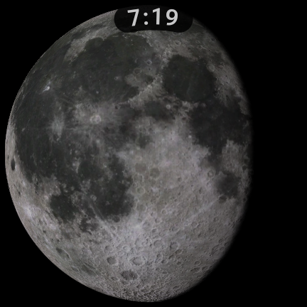 A waning gibbous Moon on the watch, the maria and the terminator's craters in sharp relief